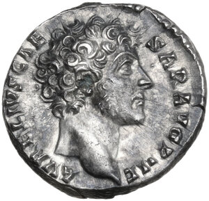 obverse: Marcus Aurelius (161-180 AD).. AR Denarius. Struck AD 145-147
