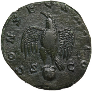 reverse: Divus Marcus Aurelius (died 180 AD).. AE Sestertius. Consecration issue. Rome mint. Struck under Commodus, AD 180