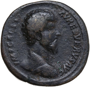 obverse: Lucius Verus (161-169).. AE Sestertius. Struck 161 AD