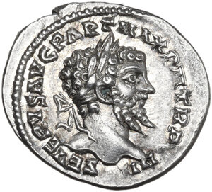 obverse: Septimius Severus (193-211) . AR Denarius. Laodicea mint. Struck AD 201-202