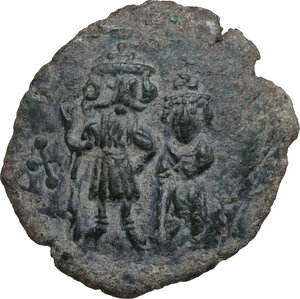 obverse: Constans II (641-668)..  AE Follis, Syracuse mint, 654-659