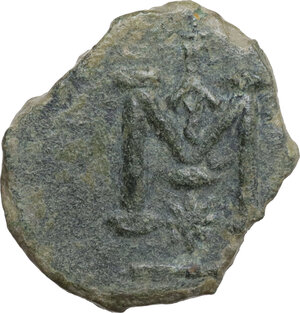 reverse: Justinian II (Second Reign, 705-711).. AE Follis. Syracuse mint. Struck 708-9