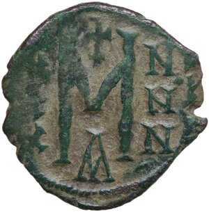 reverse: Michael II with Theophilus (821-829).. AE Follis. Constantinople mint. Struck 821-829