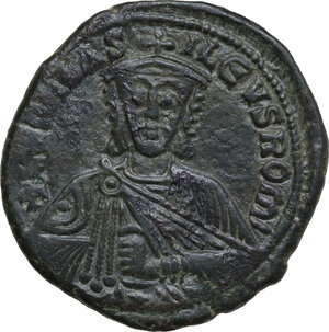obverse: Leo VI the Wise (886-912).. AE Follis, Constantinople mint