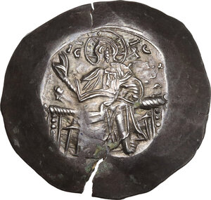 obverse: Alexius III Angelus-Comnenus (1195-1203).. EL Aspron Trachy. Constantinople mint. Struck 1197-1203