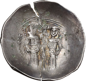 reverse: Alexius III Angelus-Comnenus (1195-1203).. EL Aspron Trachy. Constantinople mint. Struck 1197-1203