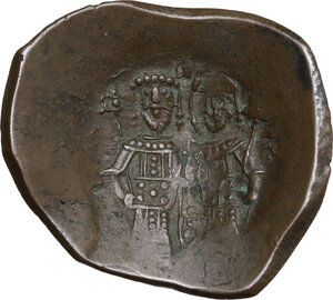 reverse: Alexius III Angelus Comnenus (1195-1203). BI Aspron Trachy, Constantinople mint, 1195-1197