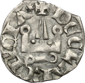 reverse: Frankish Greece, Glarentza .  Isabel of Villehardouin (1297-1301). BI Denier Tournois