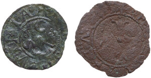 reverse: Ancona.  Monetazione autonoma (sec.XII-1532). Lotto di due (2) quattrini di rara emissione