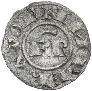 reverse: Brindisi.  Federico II di Svevia (1197-1250). Mezzo denaro, c. 1248