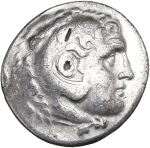 obverse: Pamphylia, Perge. AR Tetradrachm. In the name and types of Alexander III of Macedon. Dated CY 23 (199/8 BC)
