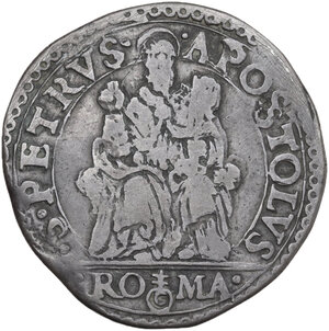 reverse: Roma.  Paolo IV (1555-1559) Giampietro Carafa. Testone