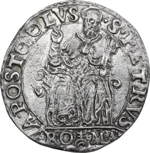 reverse: Roma.  Pio IV (1559-1565), Gian Angelo de  Medici . Testone