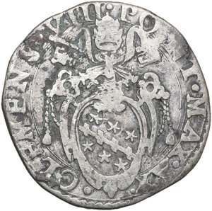 obverse: Roma.  Clemente VIII (1592-1605), Ippolito Aldobrandini . Testone A. X