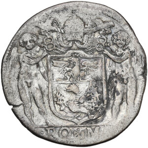 reverse: Roma.  Paolo V (1605-1621) Camillo Borghese. Testone 1613 A. VIII