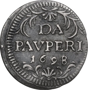 reverse: Roma.  Innocenzo XII (1691-1700),  Antonio Pignatelli. Mezzo grosso 1698