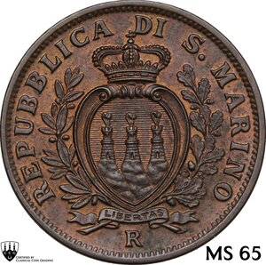 obverse: San Marino.  Seconda monetazione (1931-1938).. 10 Centesimi 1935