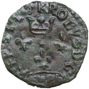 obverse: Sulmona.  Carlo VIII re di Francia (1495).. Cavallo