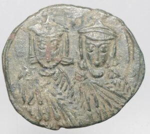 obverse: Bizantini. Leone V. 813-820 d.C. Follis. AE. D/ Busto di Leone V e Costantino. R/ A K e croce. Sear 1635. Peso 3,95 gr. Diametro 20,71 mm. BB+.