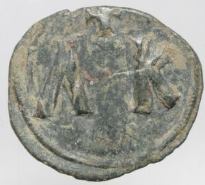 reverse: Bizantini. Leone V. 813-820 d.C. Follis. AE. D/ Busto di Leone V e Costantino. R/ A K e croce. Sear 1635. Peso 3,95 gr. Diametro 20,71 mm. BB+.