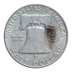 reverse: AMERICA MEZZO DOLLARO 1960 D FRENKLIN AG. 12,35 GR. qSPL