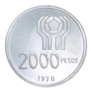 reverse: ARGENTINA 2000 PESOS 1978 AG. 14,91 GR. PROOF 