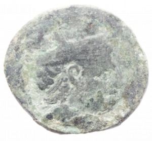 obverse: Repubblica Romana.Serie anonima. Luceria. ca. 211-208 a.C. Sestante. AE. D/ Testa di Mercurio a destra. Sopra due globetti. R/ Prua di nave a destra. Sopra ROMA. Sotto due globetti e L. Cr. 97/6b. Peso gr. 10,25 gr.Diametro  mm. 23,3. BB.R.