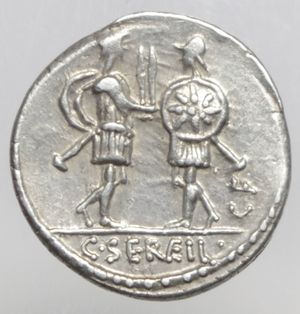 reverse: servilia denario