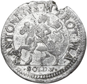 reverse: Italy .  Odoardo Farnese (1622-1646).. BI 10 soldi, Piacenza mint
