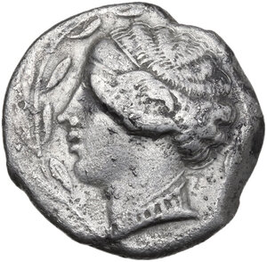 obverse: Bruttium, Terina. AR Nomos, c. 440-425 BC