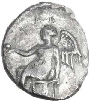 reverse: Bruttium, Terina. AR Triobol, c. 400-356 BC