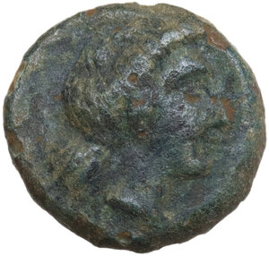 obverse: Eryx. AE 15 mm, 4th Century BC. Siculo-Punic coinage