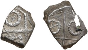 obverse: Lot of two (2) AR Pentobols. Southern Gaul, c. 2nd-early 1st century BC