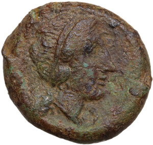 obverse: Anonymous. AE Double litra, uncertain mint in South Italy, 275-270 BC