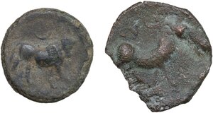 reverse: Iberia, Castulo. Lot of two (2) AE, c. 150-100 BC