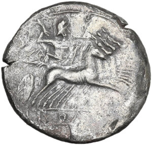 reverse: Anonymous.. Debased AR Didrachm, uncertain mint during Punic Occupation, 225-214 BC