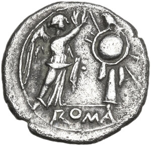 reverse: Anonymous. AR Victoriatus, uncertain Campanian mints, 215-211 BC