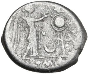 reverse: Crescent series. AR Victoriatus, uncertain Campanian mint (Capua?), 207 BC