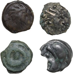 obverse: Northwest Gaul, Senones. Multiple lot of four (4) Potin Unit, c. 100-50 BC