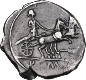 reverse: Feather series. AR Denarius, uncertain Spanish mint, 202 BC