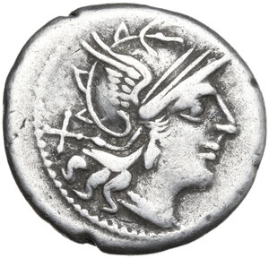 obverse: C. Maianius.. AR Denarius, 153 BC
