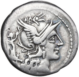 obverse: C. Terentius Lucanus. Denarius, 147 BC
