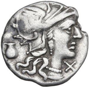 obverse: Sex. Pompeius Fostlus. Denarius, 137 BC