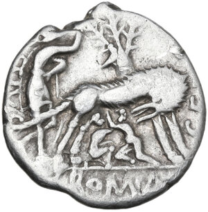reverse: Sex. Pompeius Fostlus. Denarius, 137 BC
