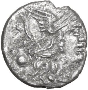 obverse: Sex. Pompeius Fostlus.. AR Denarius, 137 BC