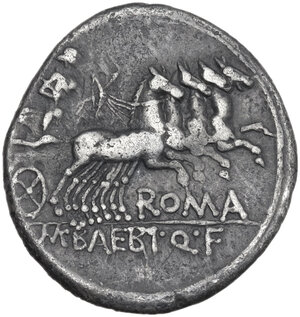 reverse: M. Baebius Q. f. Tampilus. Denarius, 137 BC