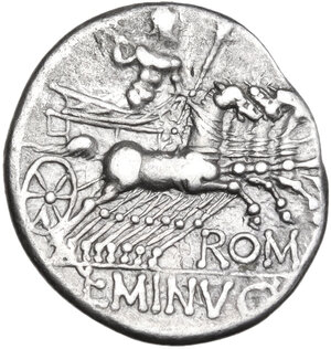reverse: L. Minucius. Denarius, 133 BC