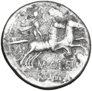 reverse: M. Opimius . Denarius, 131 BC