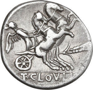 reverse: T. Cloelius. Denarius, 128 BC