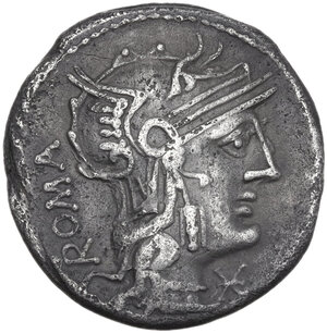 obverse: M. Caecilius Q.f. Q.n. Metellus. Denarius, 127 BC